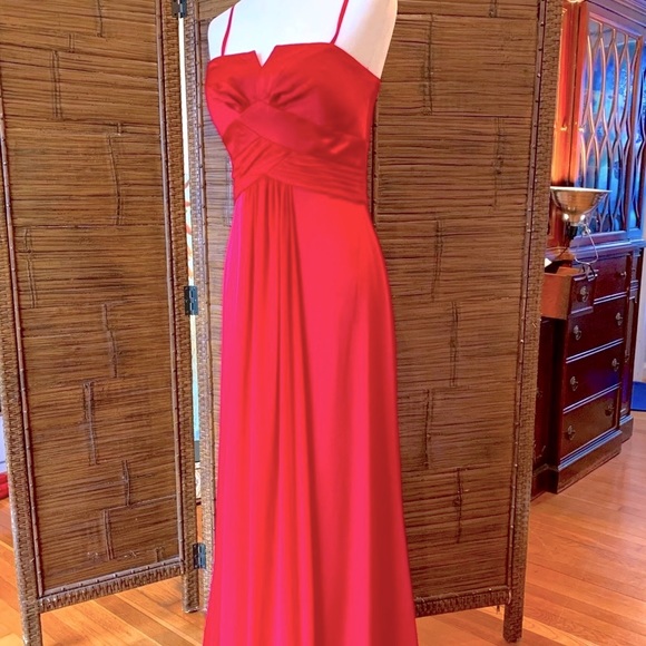 NWT Max & Cleo Maxi Berry Red Formal Dress - Picture 2 of 8
